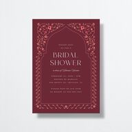 Ornate Threshold Bridal Shower Invitations Merlot Signature