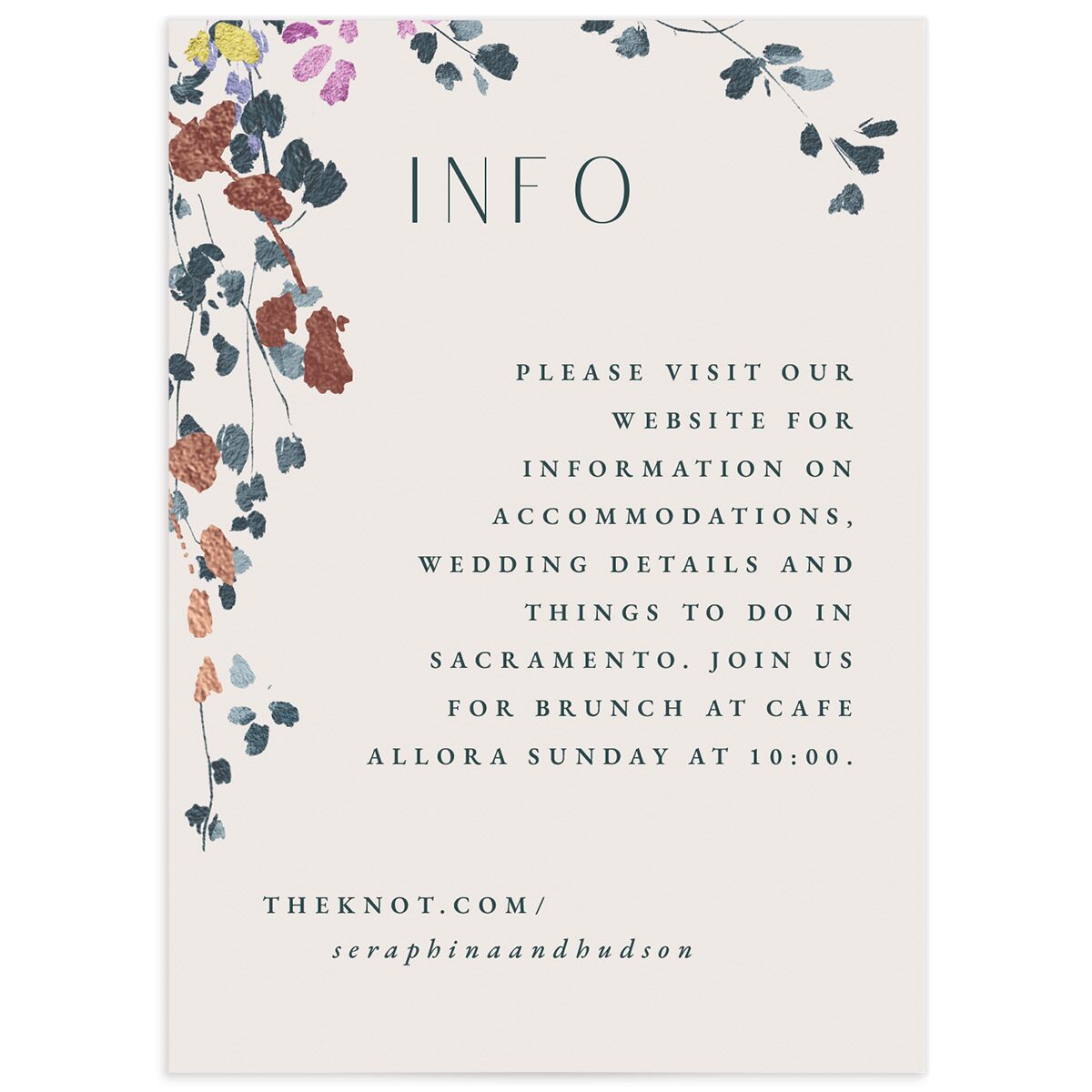 Cascading Florals Wedding Enclosure Cards