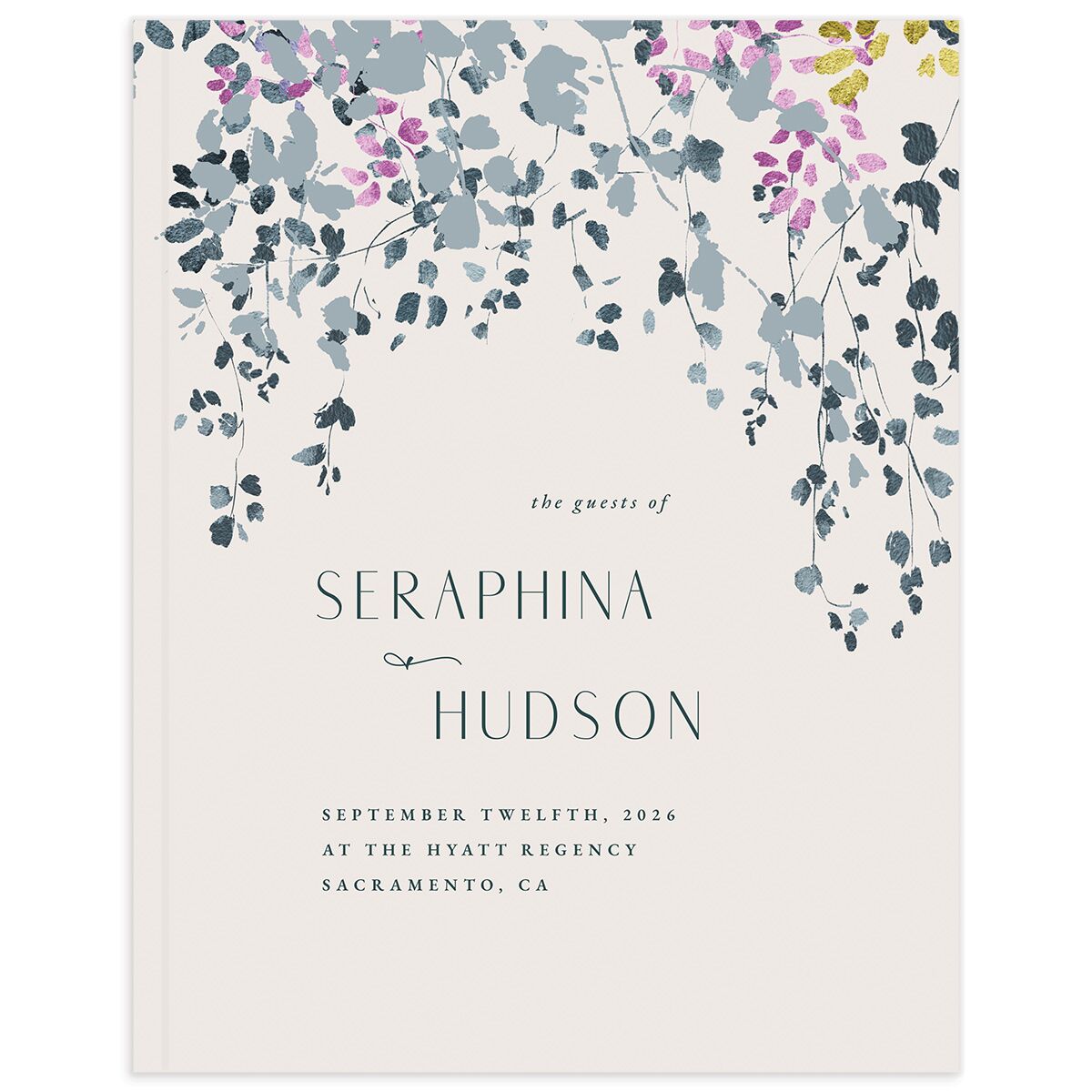 Cascading Florals Wedding Guest Book
