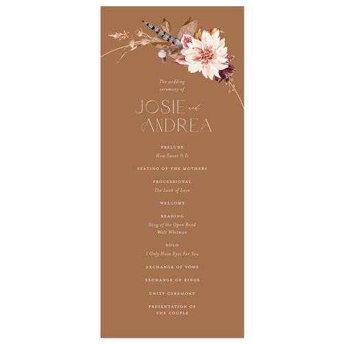 Eclectic Adornment Wedding Programs Camel Signature