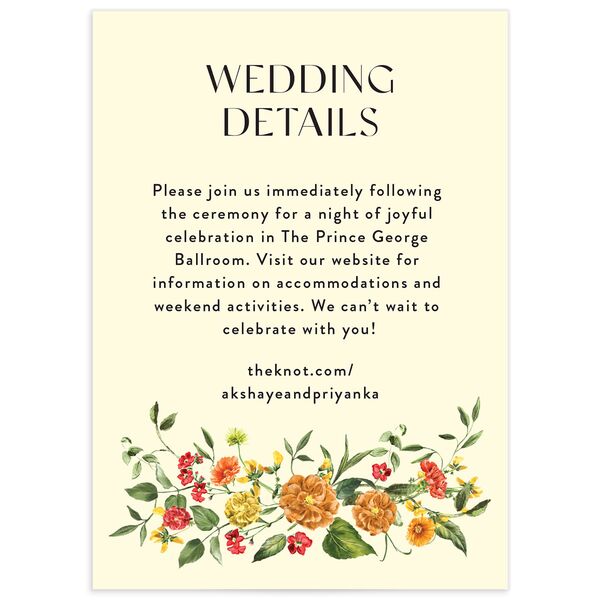 Ascending Garland Wedding Enclosure Cards front