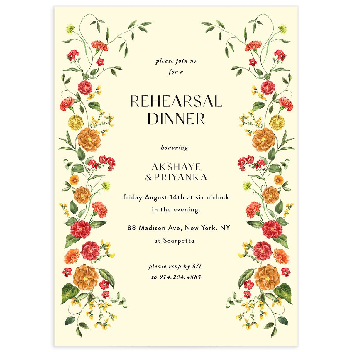 Ascending Garland Rehearsal Dinner Invitations