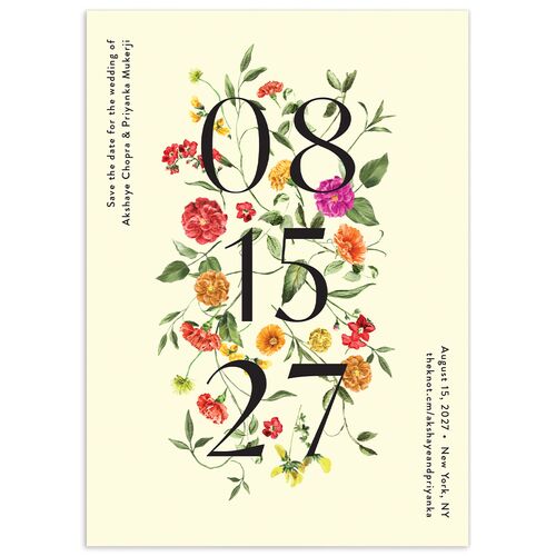 Ascending Garland Save The Date Cards Cream Signature smooth No Standard