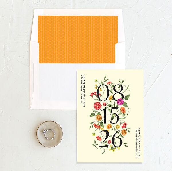 Ascending Garland Save The Date Cards envelope-and-liner