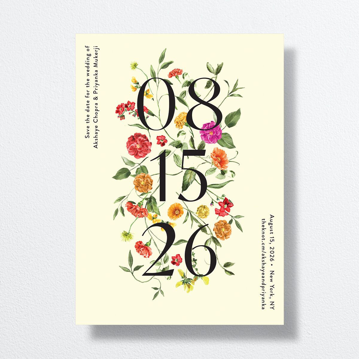 Ascending Garland Save The Date Cards front in yellow
