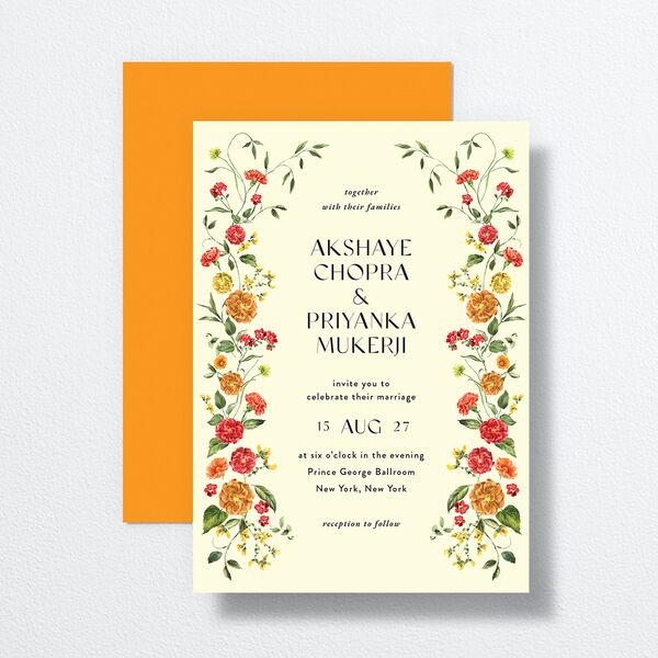 Ascending Garland Wedding Invitations Cream Signature No Standard