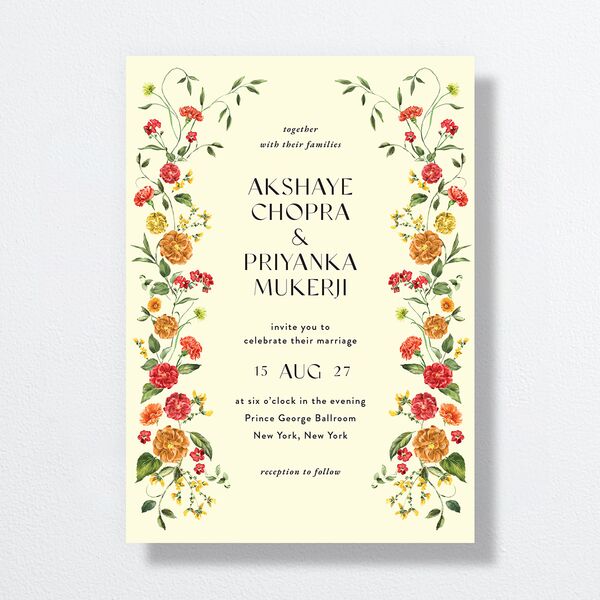 Ascending Garland Wedding Invitations Cream Signature No Standard