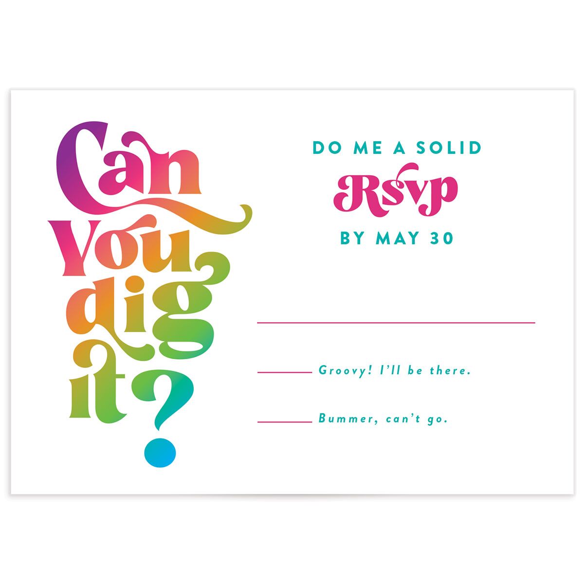 Retro Stack Wedding Response Cards