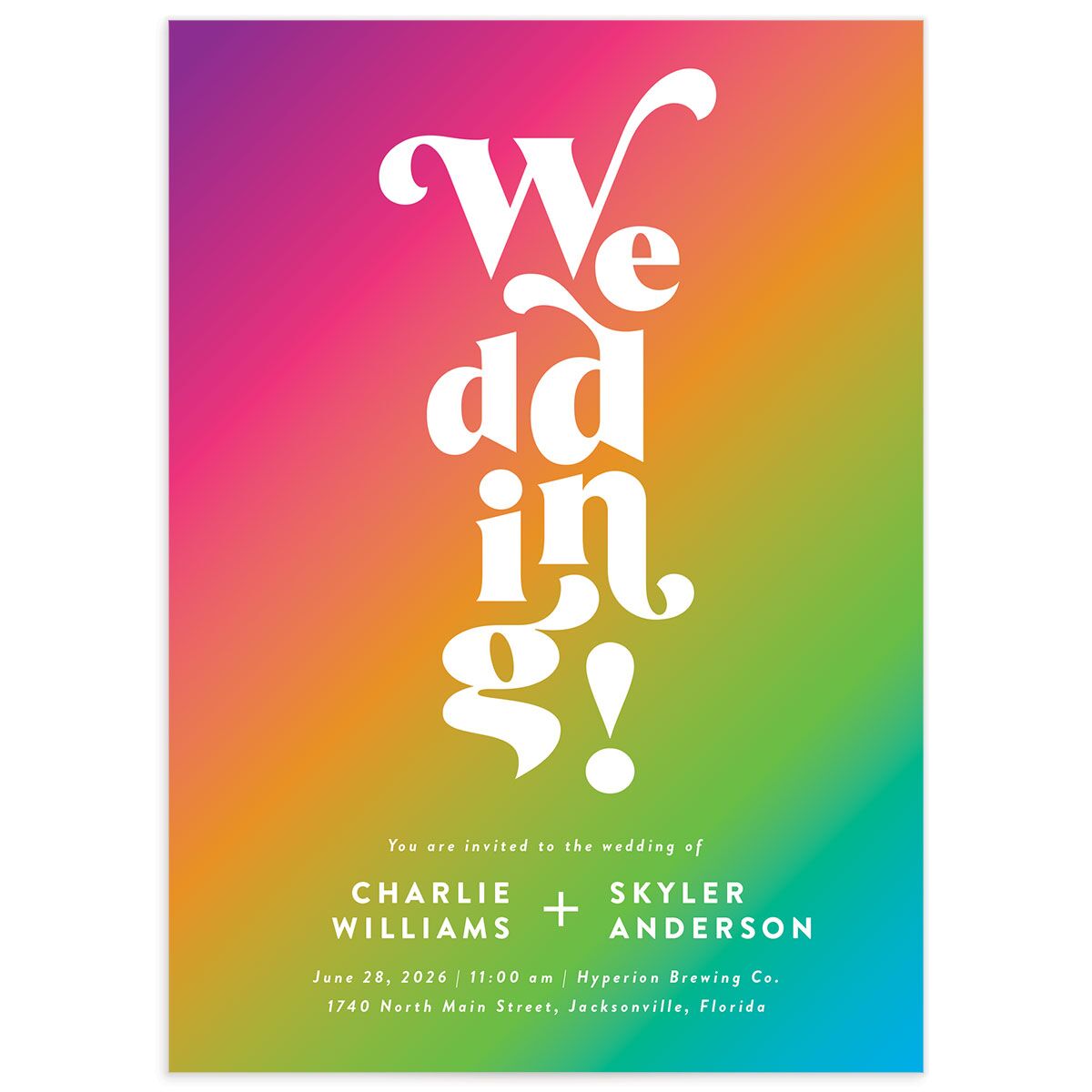 Retro Stack Wedding Invitations