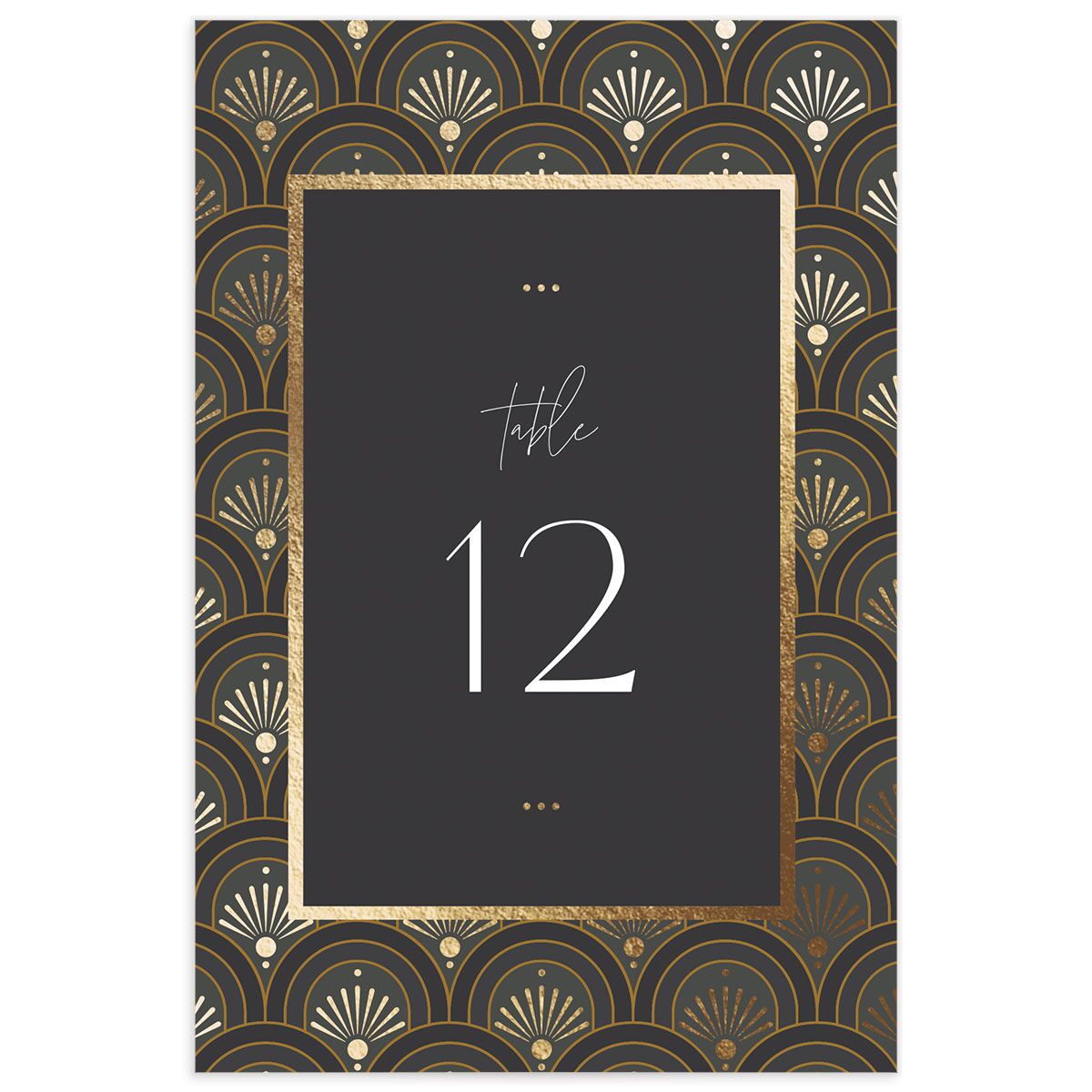 Modern Deco Table Numbers Gold Charcoal Signature
