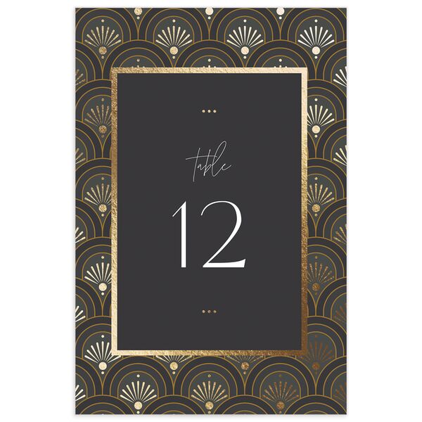 Modern Deco Table Numbers Gold Charcoal Signature