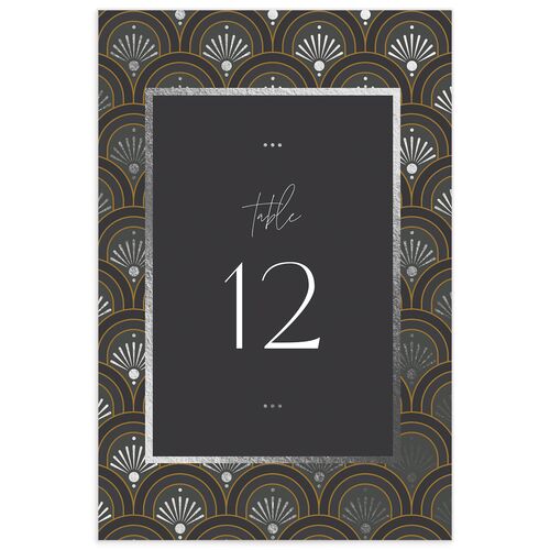 Modern Deco Table Numbers Silver Charcoal Signature