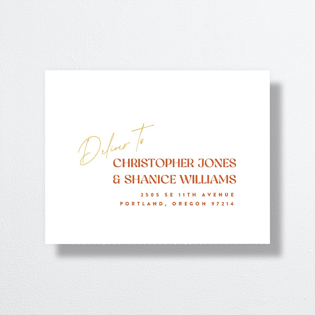 Wedding Of The Century All-in-One Wedding Invitations Burnt Orange Signature Light Both Recipient and Return Addresses No