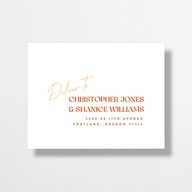 Wedding Of The Century All-in-One Wedding Invitations Burnt Orange Signature Light Both Recipient and Return Addresses No