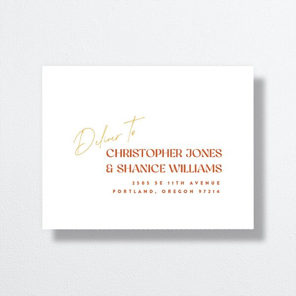 Wedding Of The Century All-in-One Wedding Invitations Burnt Orange Signature Light Both Recipient and Return Addresses No