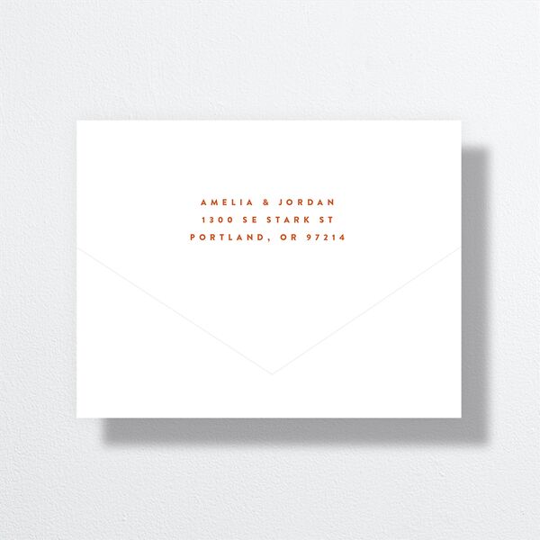 Wedding Of The Century All-in-One Wedding Invitations Burnt Orange Signature Light Both Recipient and Return Addresses No