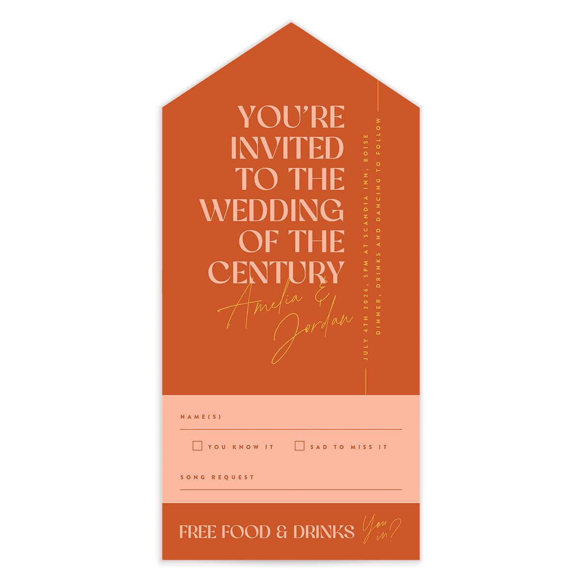 Wedding Of The Century All-in-One Wedding Invitations