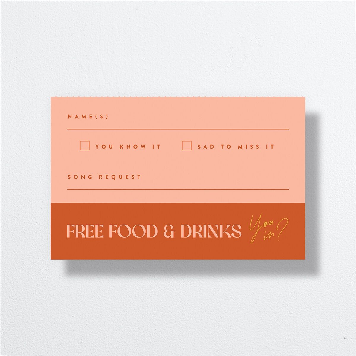 Wedding Of The Century All-in-One Wedding Invitations Burnt Orange Signature Light Both Recipient and Return Addresses No