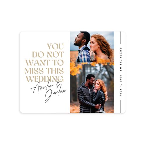 Wedding Of The Century Save The Date Magnets Pure White Magnet Paper