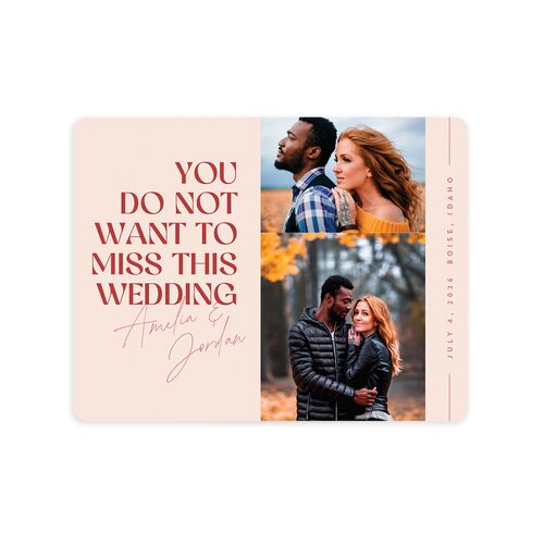 Wedding Of The Century Save The Date Magnets Rose Pink Magnet Paper