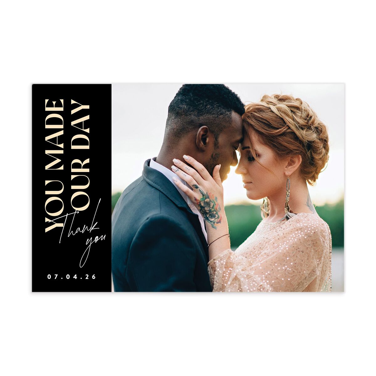 Wedding of the Century Thank You Postcards