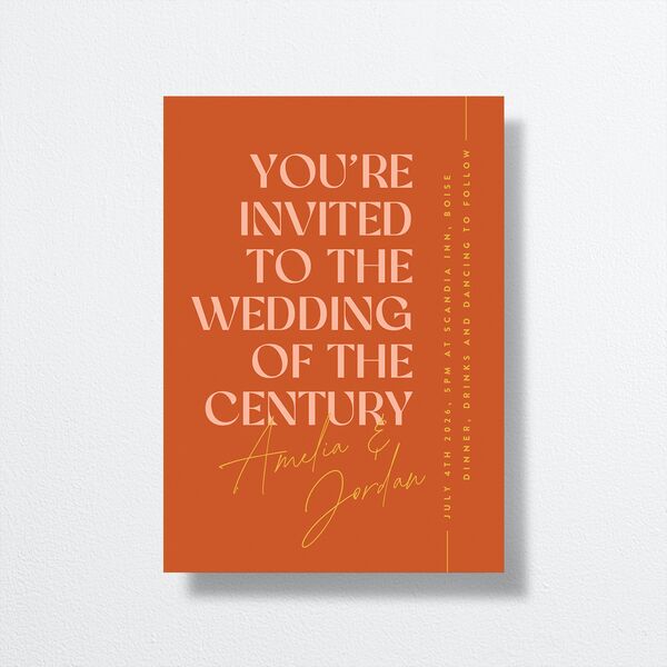 Wedding of the Century Wedding Invitations Burnt Orange Signature No