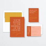 Wedding of the Century Wedding Invitations Burnt Orange Signature No