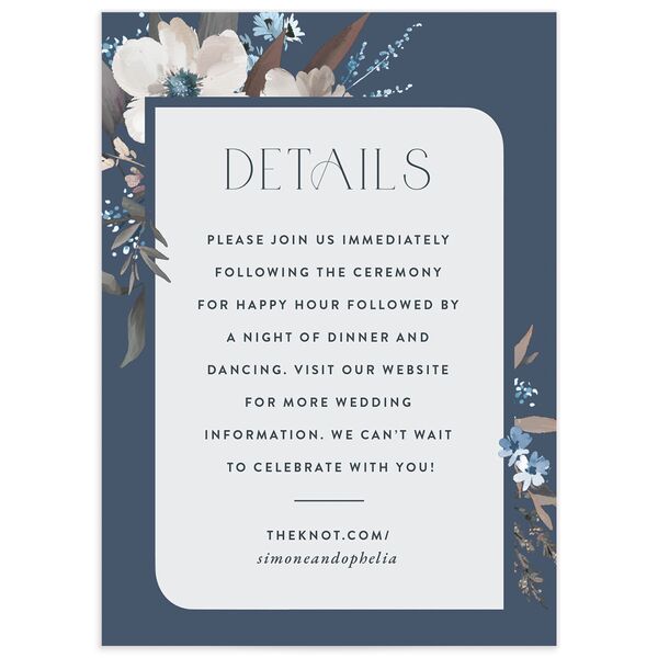 Floral Veil Wedding Enclosure Cards Midnight Navy Signature