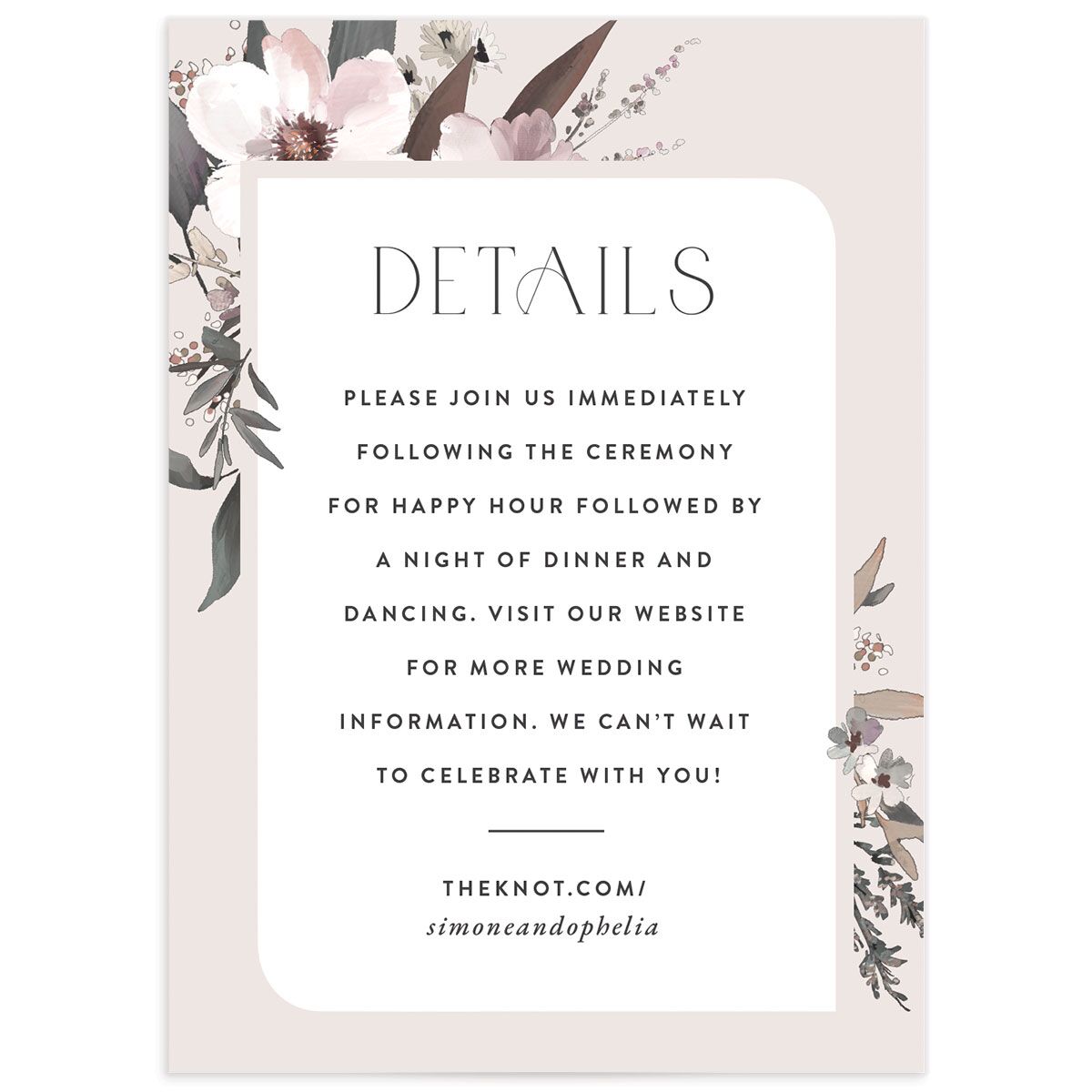 Floral Veil Wedding Enclosure Cards