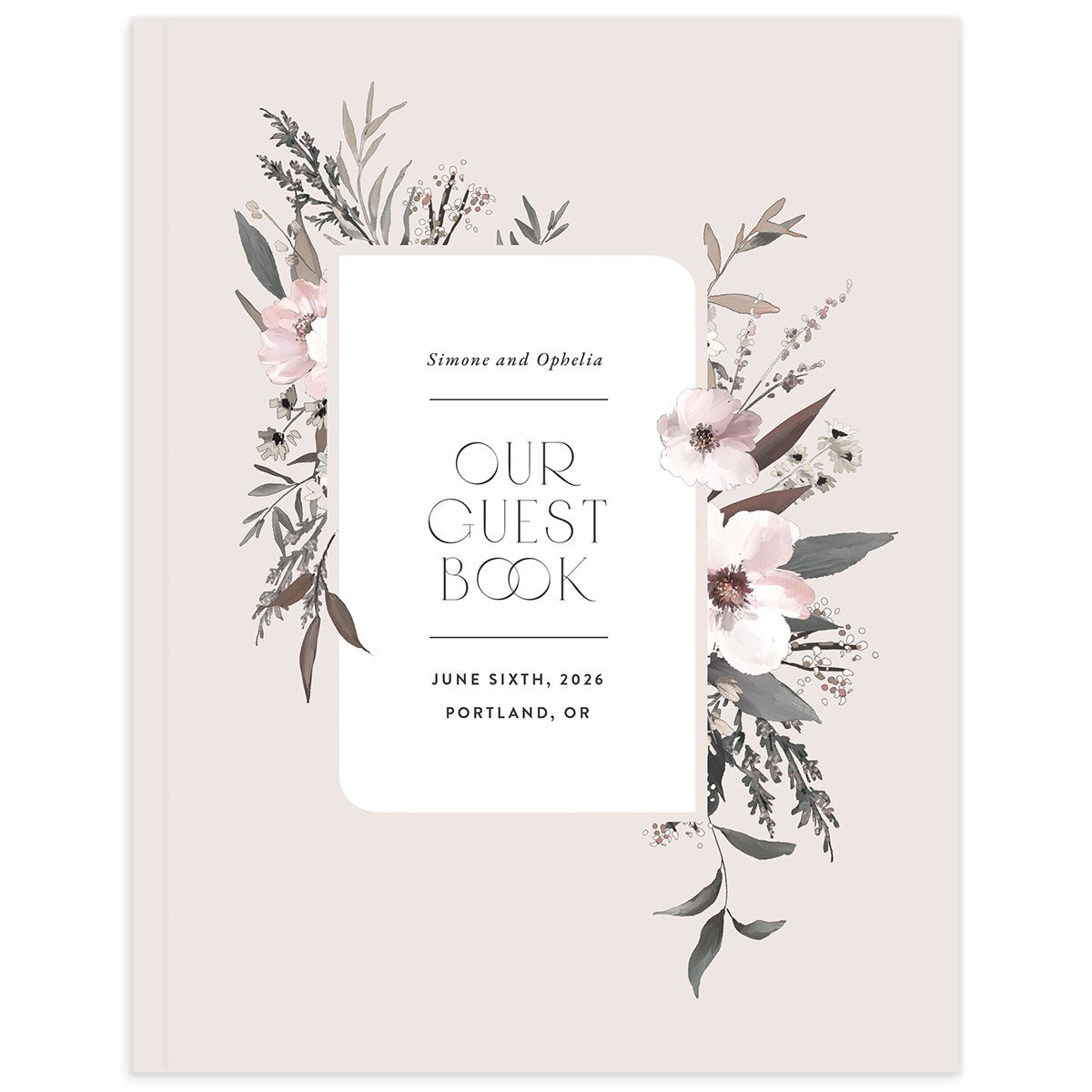Floral Veil Wedding Guest Book