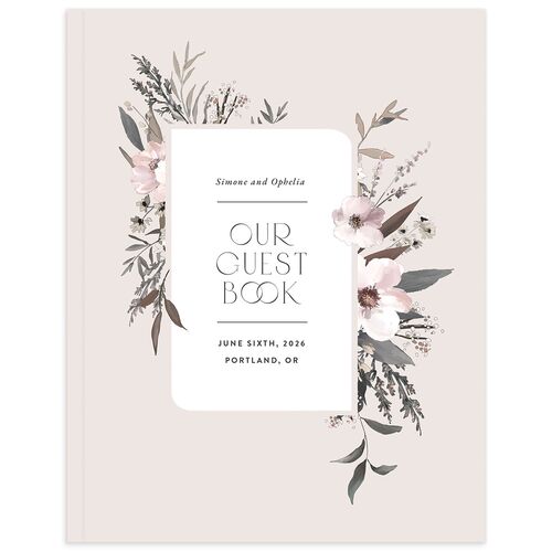 Floral Veil Wedding Guest Book Peony