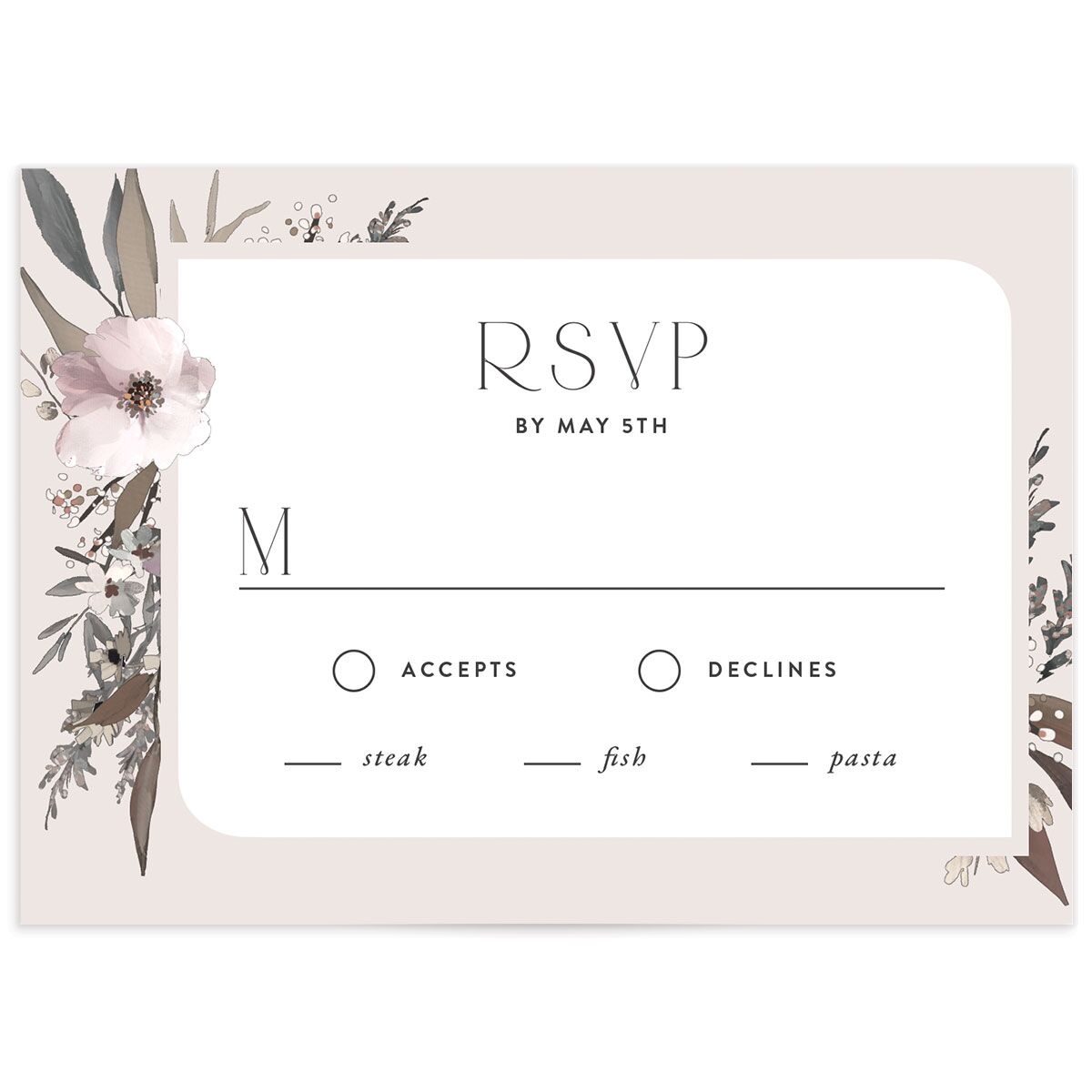 Floral Veil Wedding Response Cards