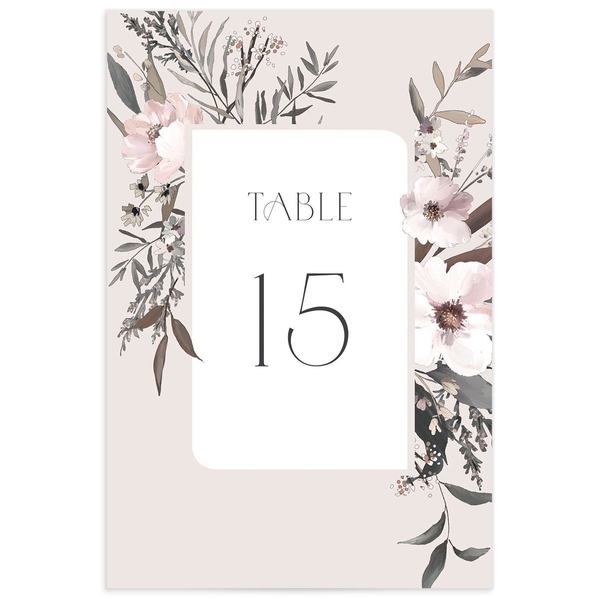 Floral Veil Table Numbers