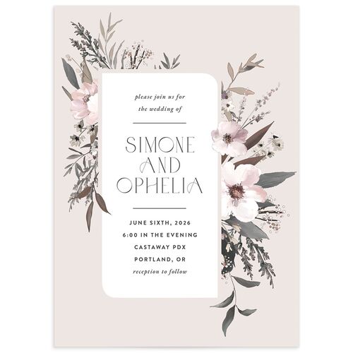 Floral Veil Wedding Invitations Peony Signature No