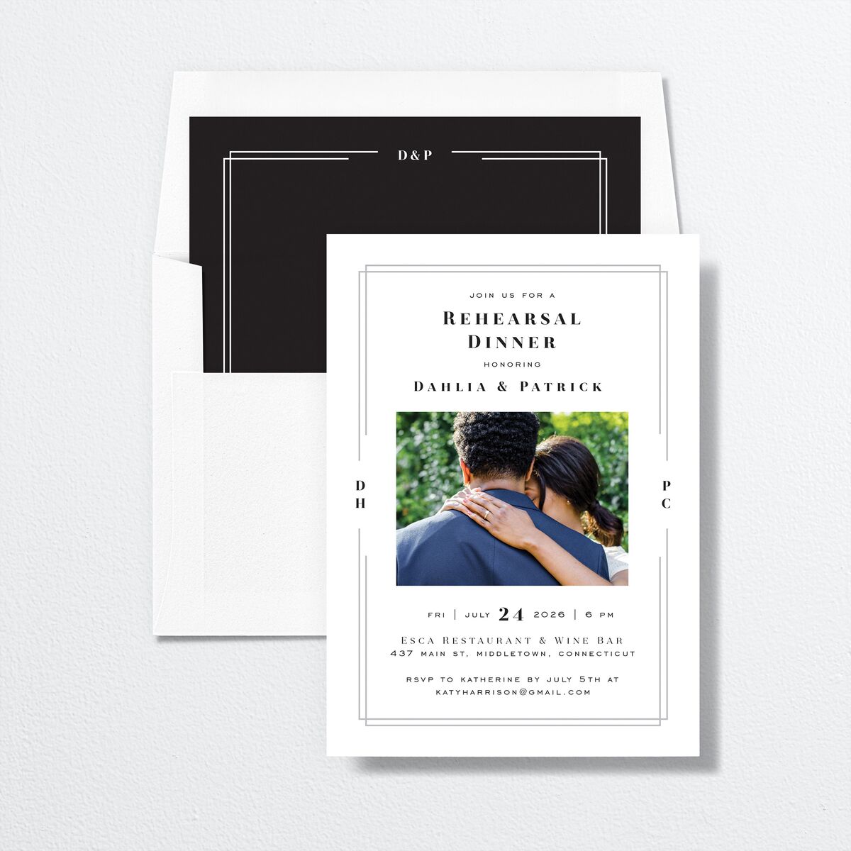 Framed Photo Rehearsal Dinner Invitations Pure White Signature