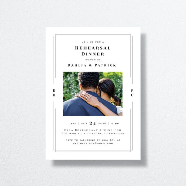 Framed Photo Rehearsal Dinner Invitations Pure White Signature