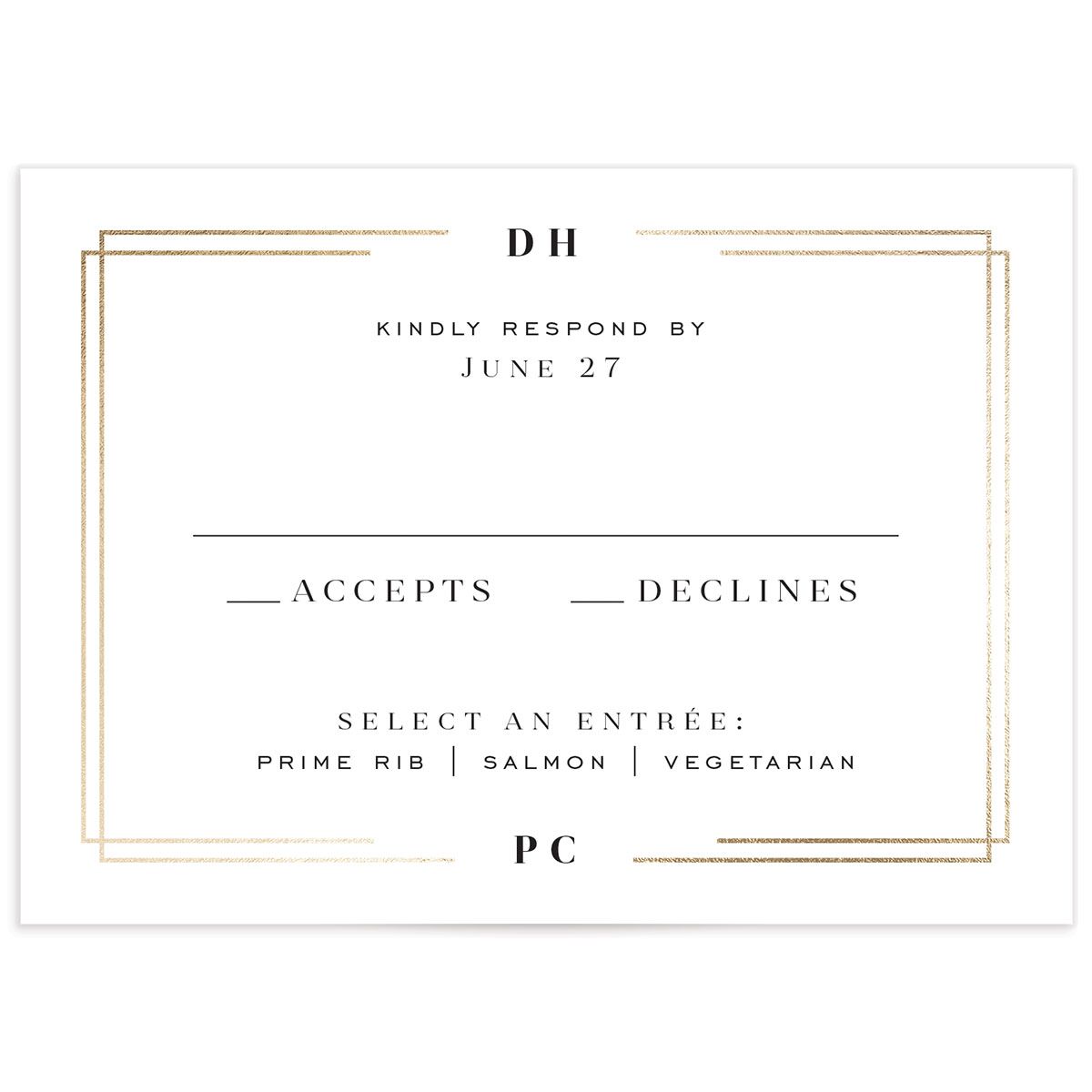 Framed Photo Wedding Response Cards