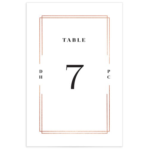 Framed Photo Table Numbers Rose Gold Pure White Signature