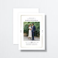 Framed Photo Wedding Invitations Gold Pure White Signature No