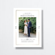Framed Photo Wedding Invitations Gold Pure White Signature No