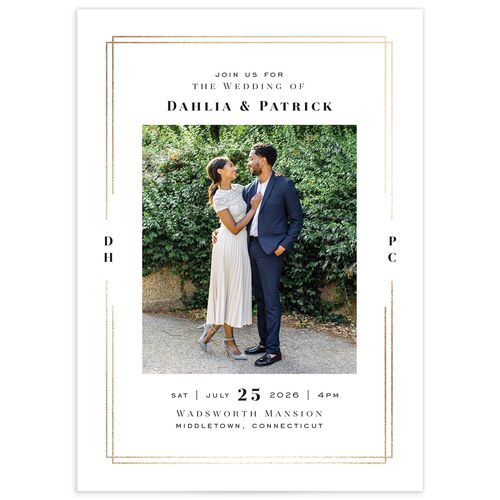 Framed Photo Wedding Invitations - White