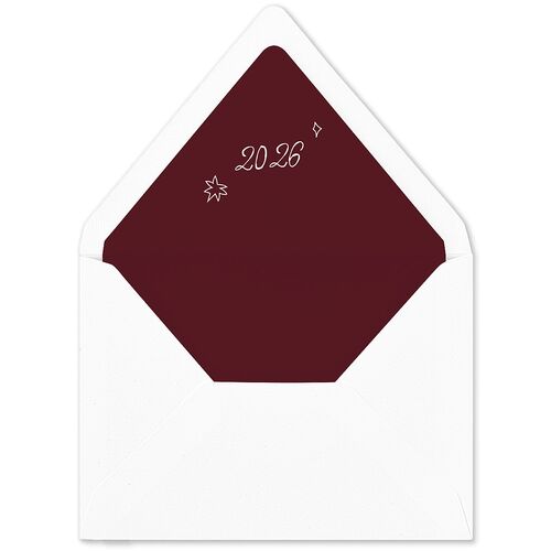 Hand Drawn Starry Christmas Photo Euro Envelope Liners Burgundy Luxe
