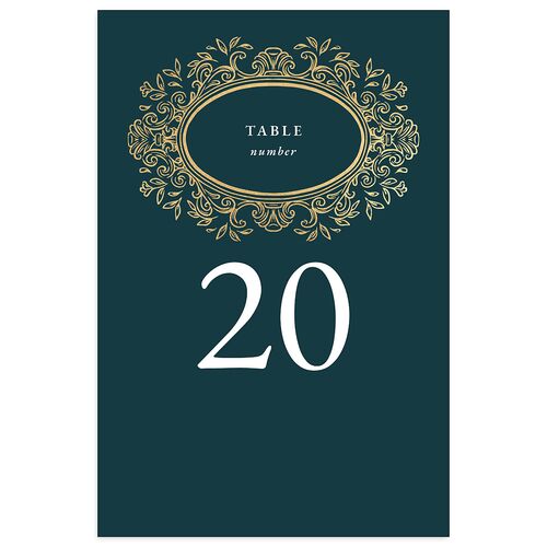Regal Photo Foil Table Numbers Wave Gold Signature