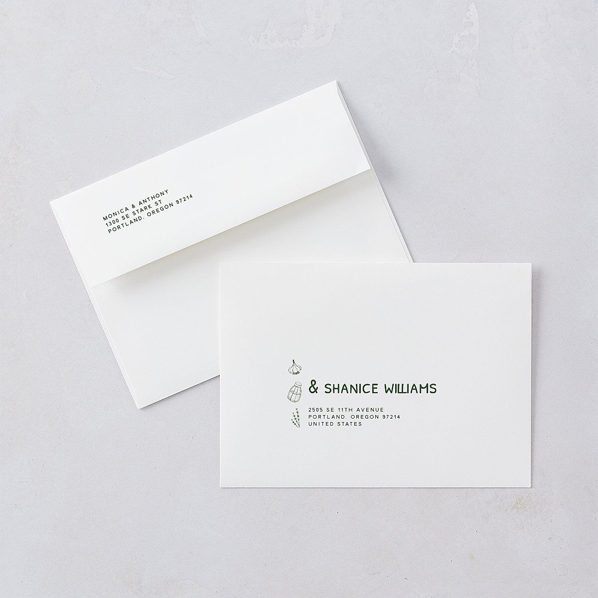 Hand Drawn Recipe Wedding Invitations Dark Camo Signature Blank No Standard