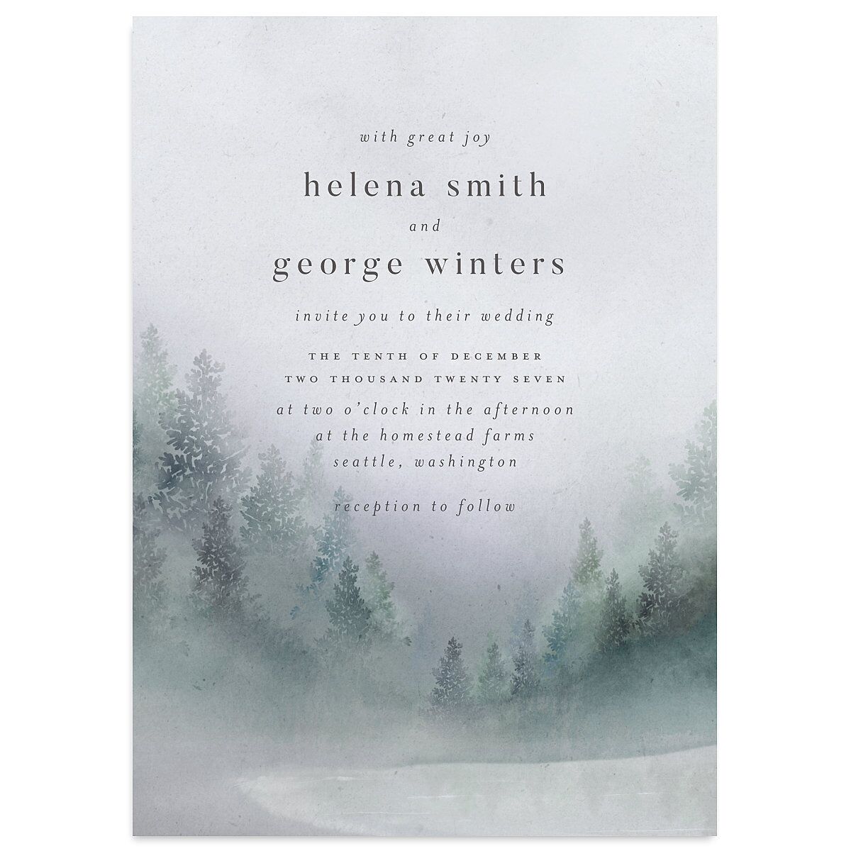 Mountain Mist Wedding Invitations