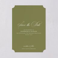 Monogram Branch Gallery Save the Date Cards Olive Signature smooth Blank No