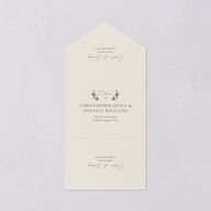 Flora Garden Border All-in-One Wedding Invitations Moody Blue Signature Light Both Recipient and Return Addresses No
