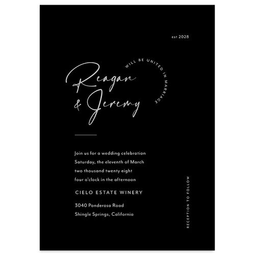 Modern Arc Wedding Invitations Licorice Signature Blank No Standard