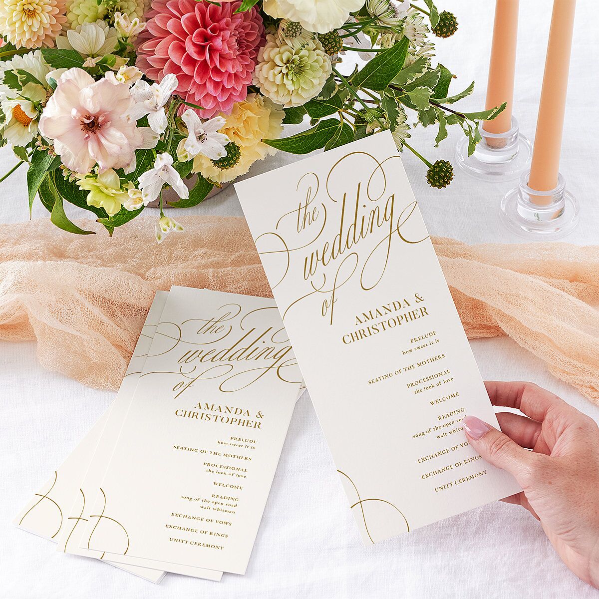 Photo Flourish Wedding Programs Marigold Signature