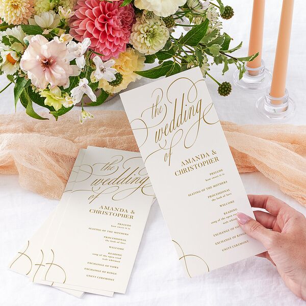 Photo Flourish Wedding Programs Marigold Signature